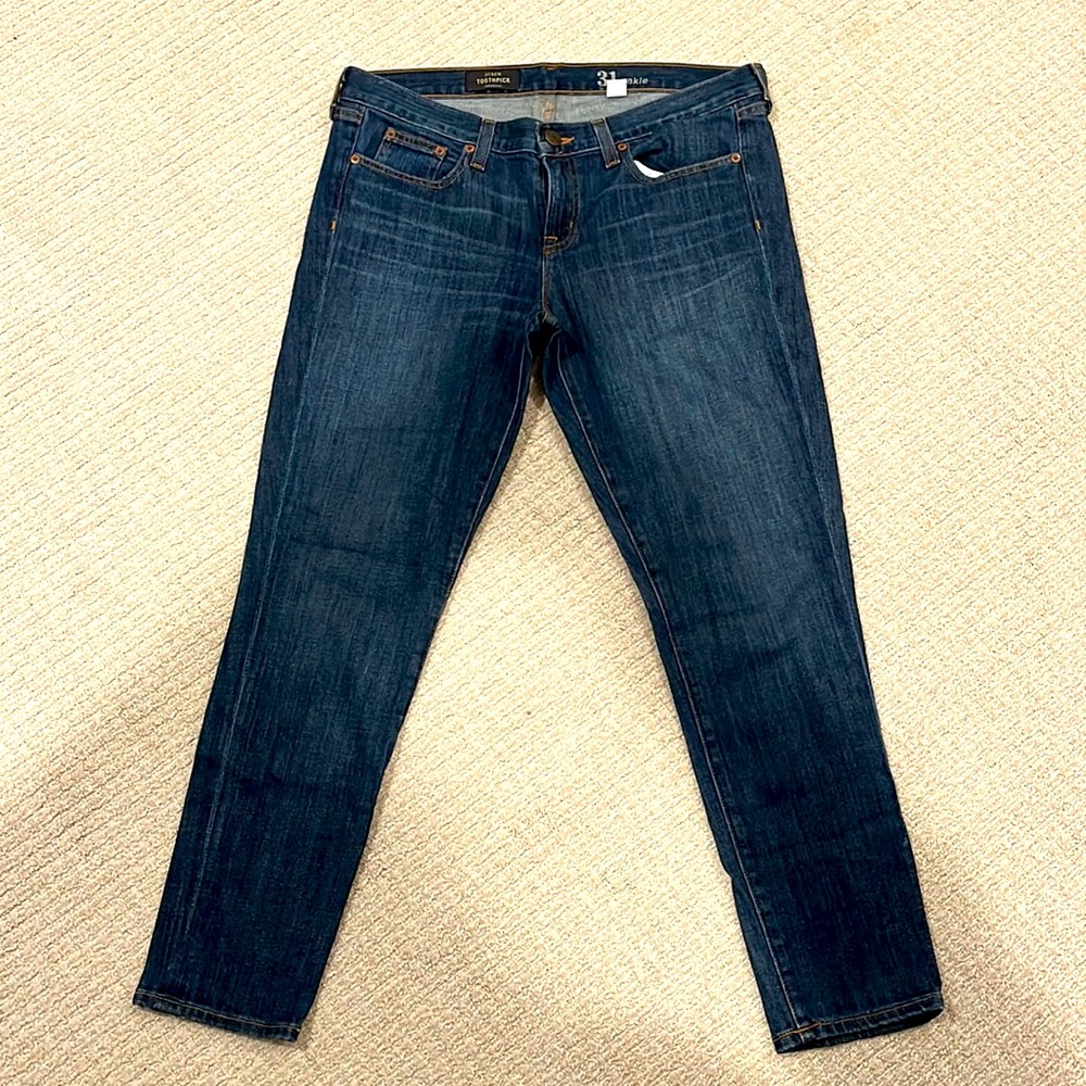 J Crew toothpick ankle length jeans size 31